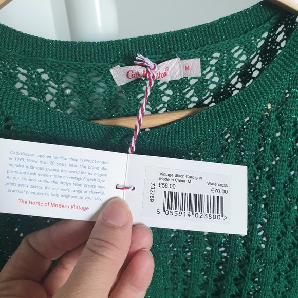 Cath Kidston Vintage Stitch Watercress Cardigan - Picture 2 of 5